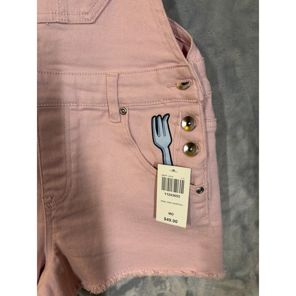 NWT Hot Topic Disney Little Mermaid Ariel Pink Denim Shortalls M Casual Vacation - Picture 10 of 11